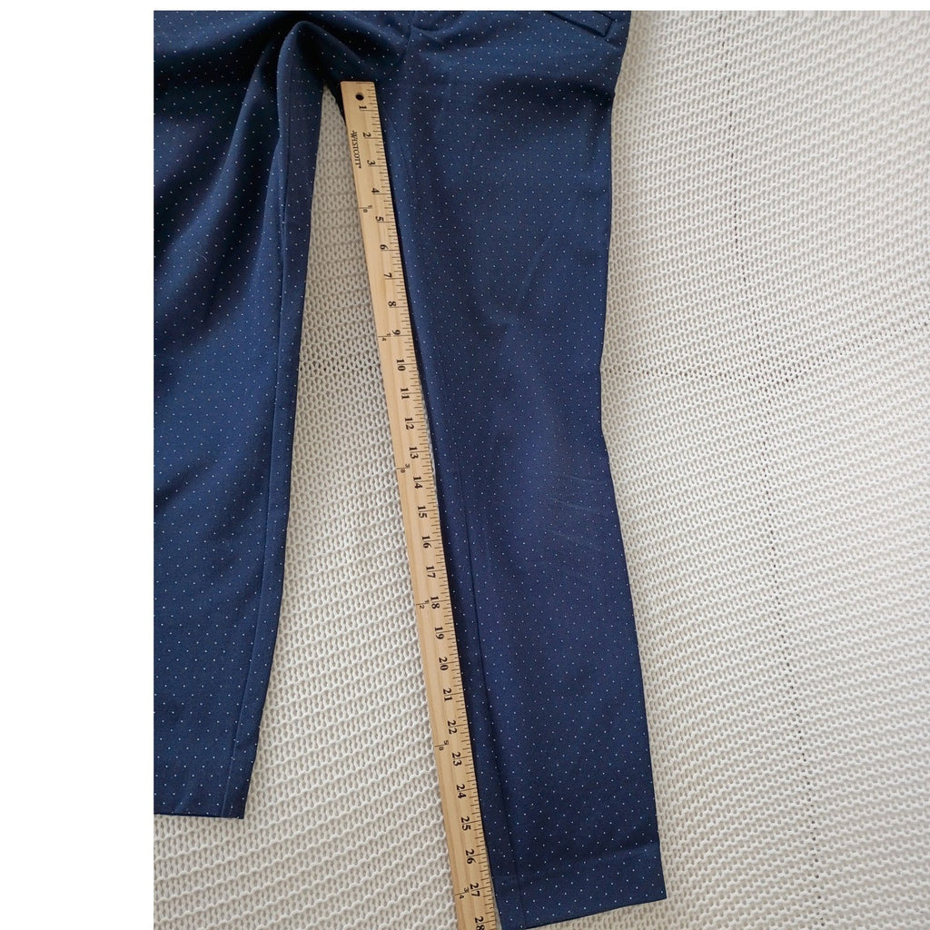 Gap Navy Blue Polka Dot Slim Trousers 4R W28x29 Stretch Cotton Casual Chic
