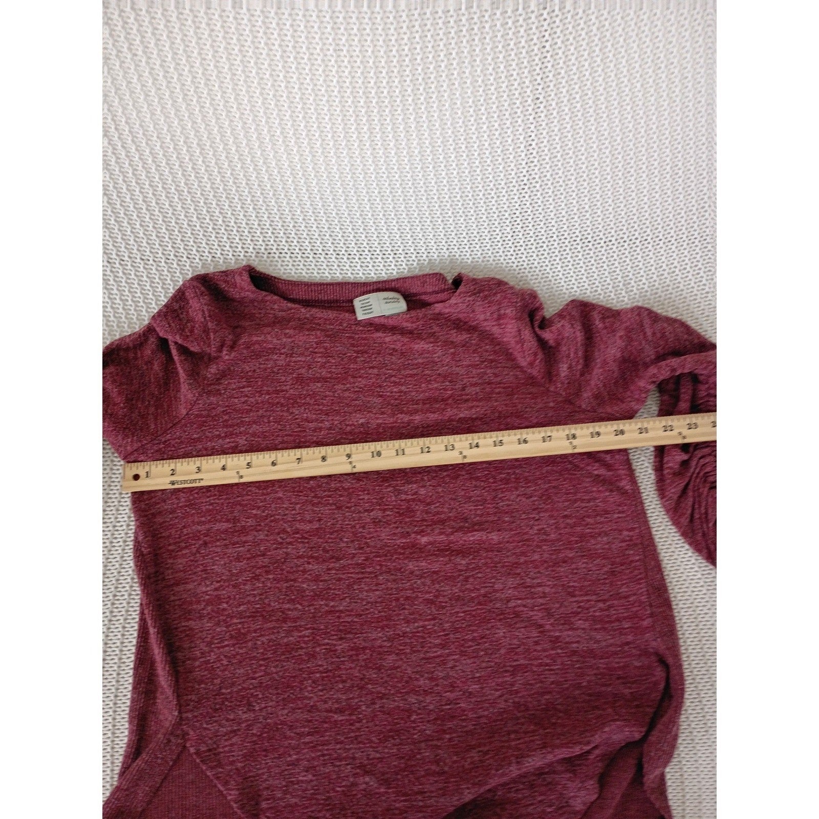 Anthropologie Saturday Sunday Burgundy Heathered Layered Top Boho Cozy Fits S/M