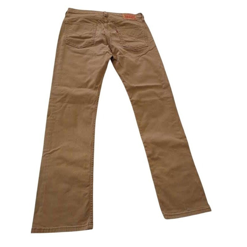 LEVI'S 513 Slim Straight Chinos 32x32 Tan Khaki Cotton Stretch Retro