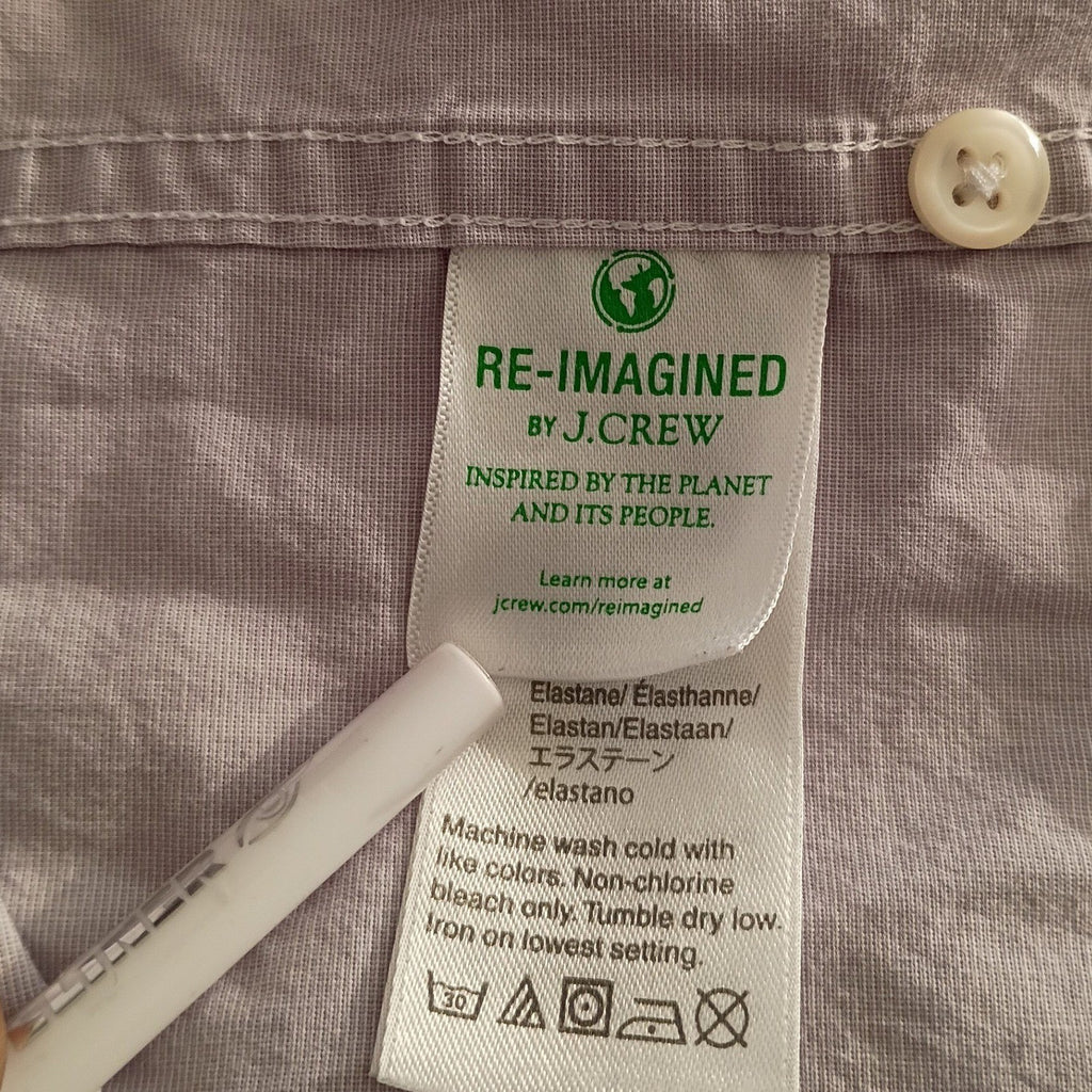 J.Crew Secret Wash Organic Cotton Slim Shirt Mens Medium Classic Easy