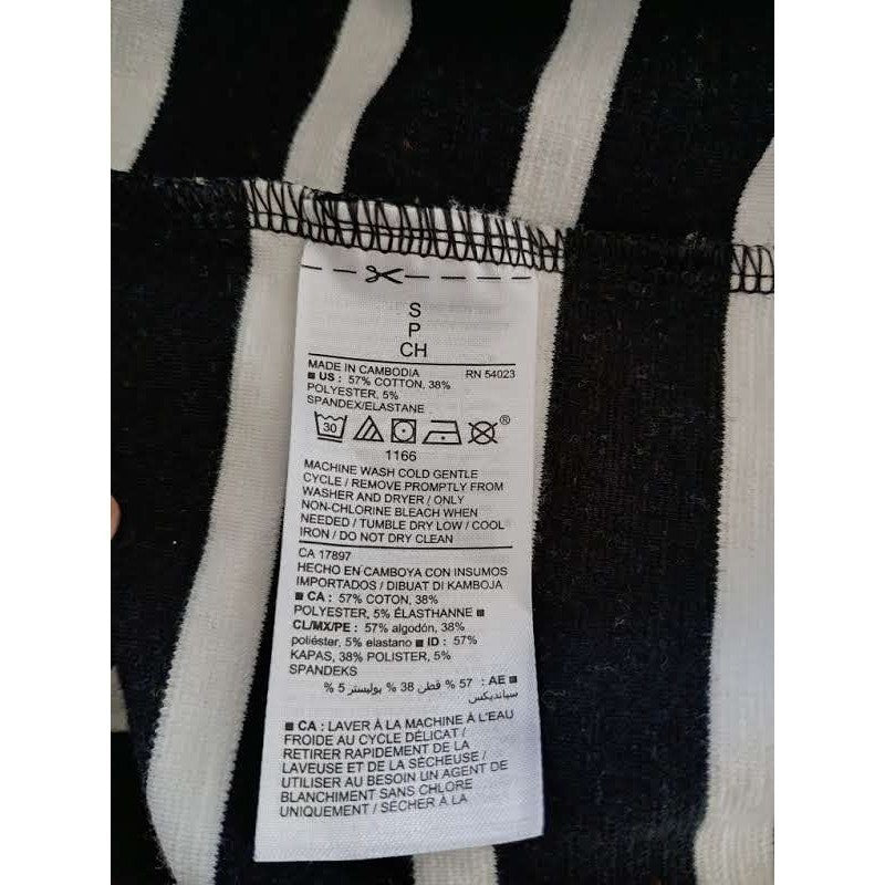 Old Navy Black White Stripe Ribbed Tank Dress S Small Cotton Blend Summer Casual