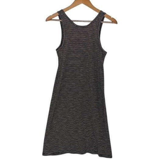 Madewell Striped Tank Dress Fits S Black White Sleeveless Casual Everyday