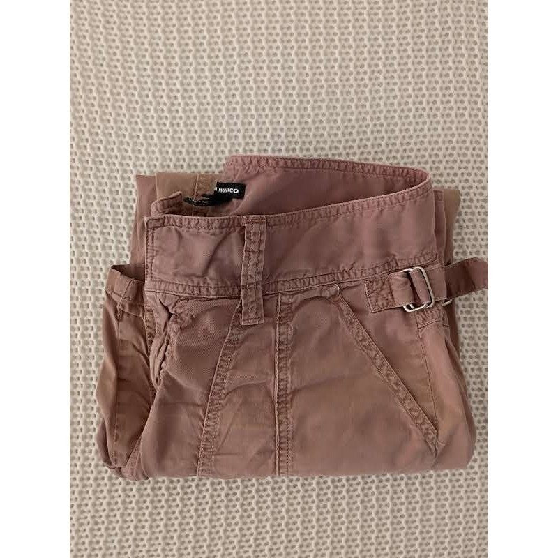 Club Monaco Womens Mauve Pink Utility Cargo Wide Leg Pants Size 6 100% Cotton