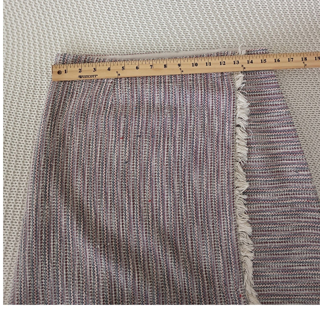 Maeve Anthropologie Cotton Tweed Fringe Trim A-Line Mini Skirt Multi Color Sz 10