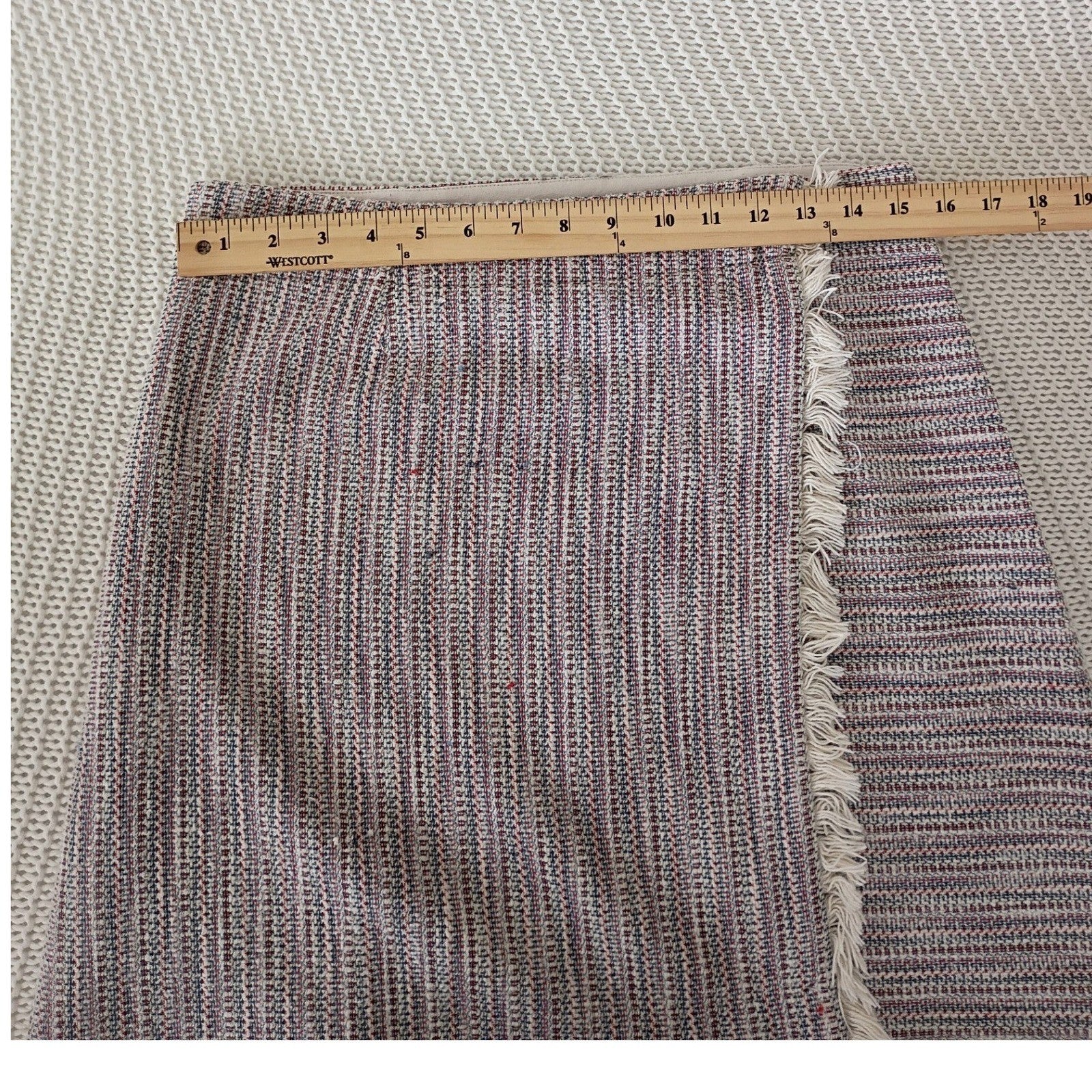 Maeve Anthropologie Cotton Tweed Fringe Trim A-Line Mini Skirt Multi Color Sz 10