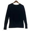 ATHLETA Black Wrap Front Long Sleeve Top S Modal Spandex Retro-Chic