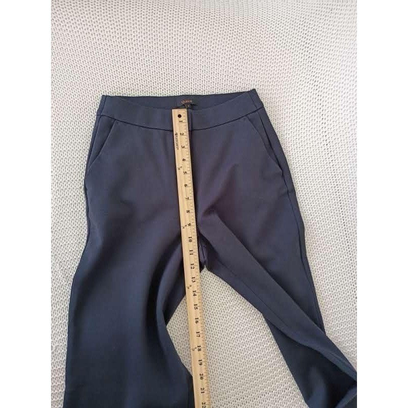 Quince Navy Blue Ultra Stretch Ponte Trouser Wide Leg Pants S W27 High Waisted