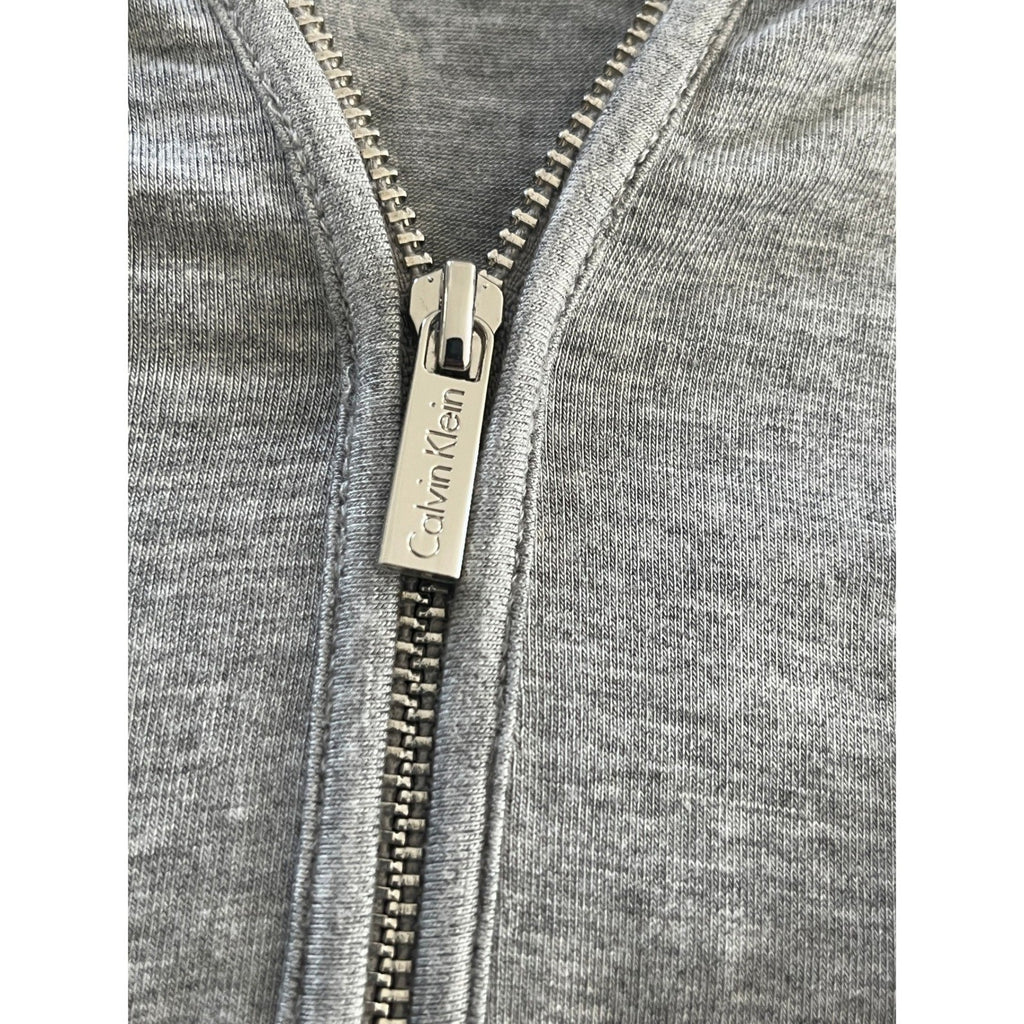 Calvin Klein Gray Zip Up Long Sleeve Shirt Sporty Athleisure Minimalist M