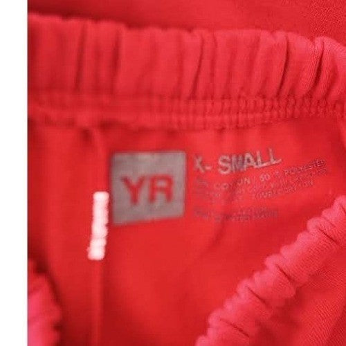 YR SIGNATURE Red Sweatpants Logo Print Elastic Waist Casual Bottoms SMALL