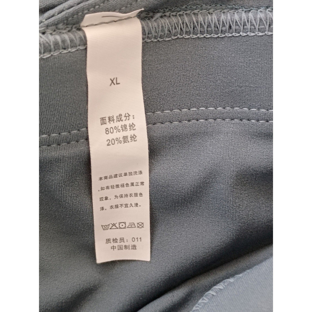 Athleisure Slate Blue Longline V-Neck Sports Bra Wrap Back Activewear Top L $48