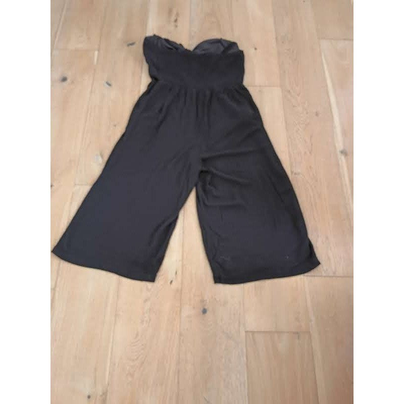 Lily Rose XL Black Wide Leg Jumpsuit Sweetheart Tie Front Smocked Coquette Curve