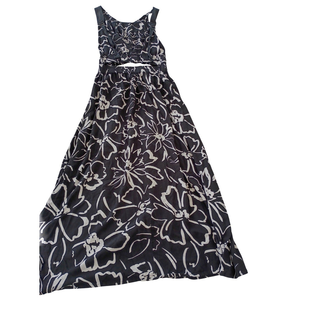 ASOS DESIGN Tall Black White Floral Cutout Maxi Dress Fits S Slveless Summer