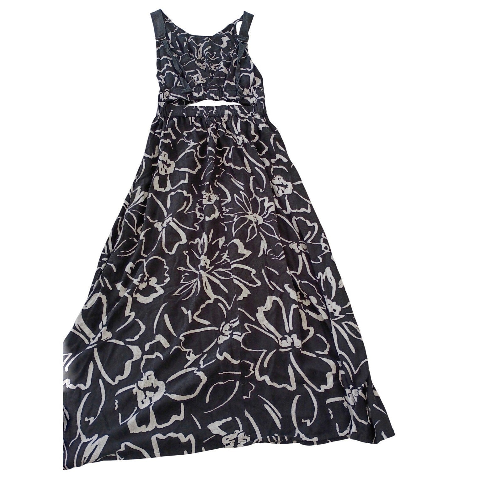 ASOS DESIGN Tall Black White Floral Cutout Maxi Dress Fits S Slveless Summer
