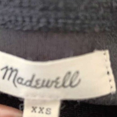 Madewell Romantic Soft Girl Black Square Neck Puff Sleeve Top Fitted Knit S