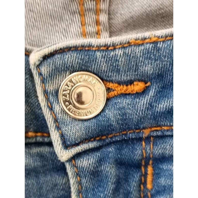 ZARA UK Y2K Low Rise Skinny Jeans Medium Wash Blue 27x30 Indie Sleaze VTG
