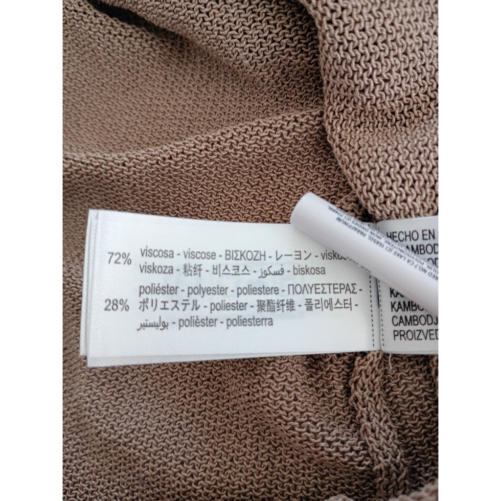 ZARA Knit V-Neck Camisole Tank Top Taupe M Minimalist Neutral Chic