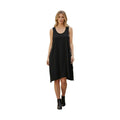 Black Sleeveless Trapeze Dress Minimalist Shift Midi Womens Size L