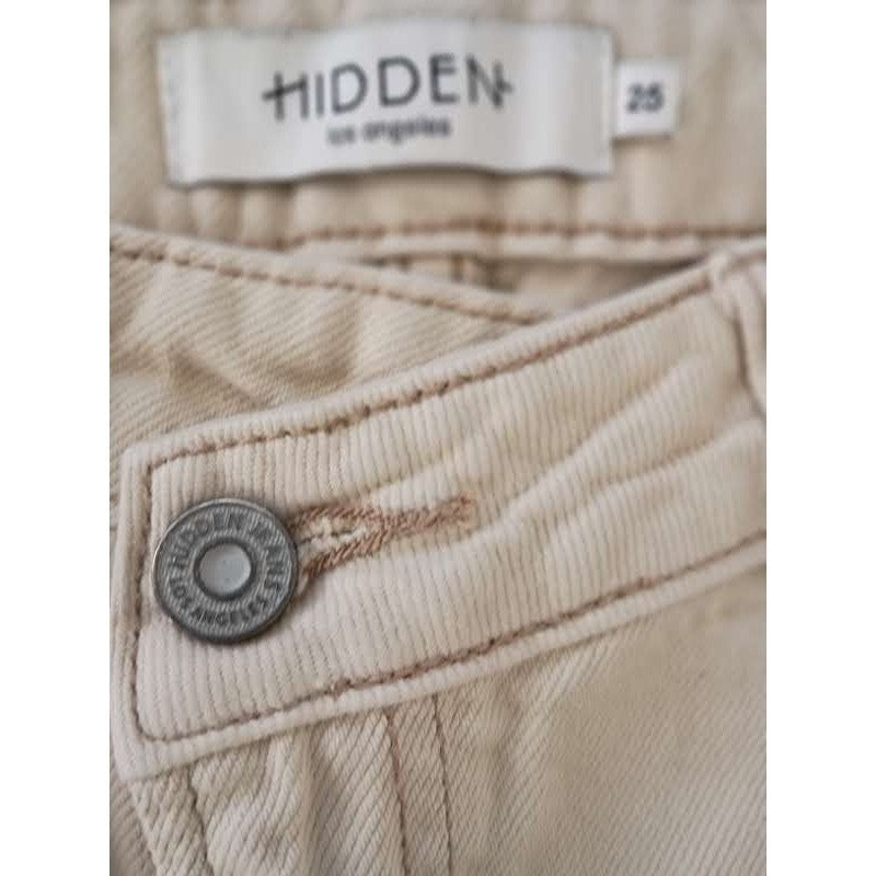 Hidden Jeans Khaki Cargo Pants Straight Leg Tan Utility Y2K Minimalist Size 25