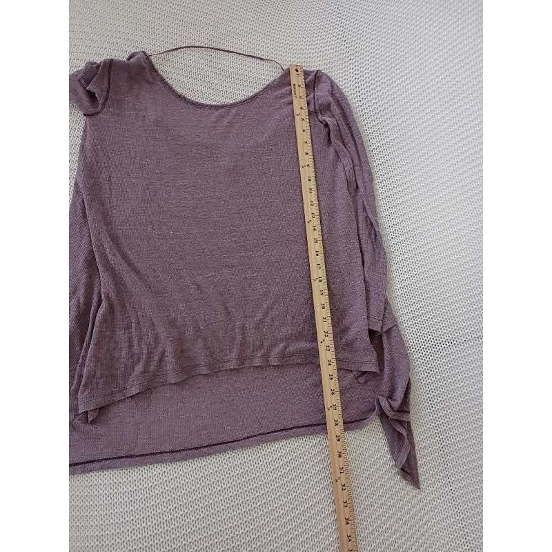 Free People Thermal Waffle Knit Tunic Sharkbite Hem Boho Long Sleeve Plum Fits S