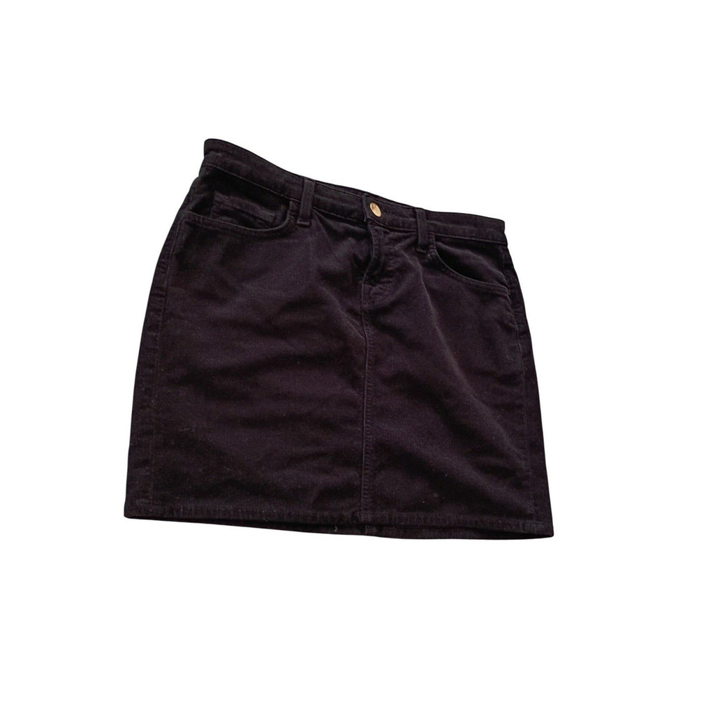 J Brand Gwynne Black Corduroy Mini Skirt Casual Versatile Everyday Size 26x15 L