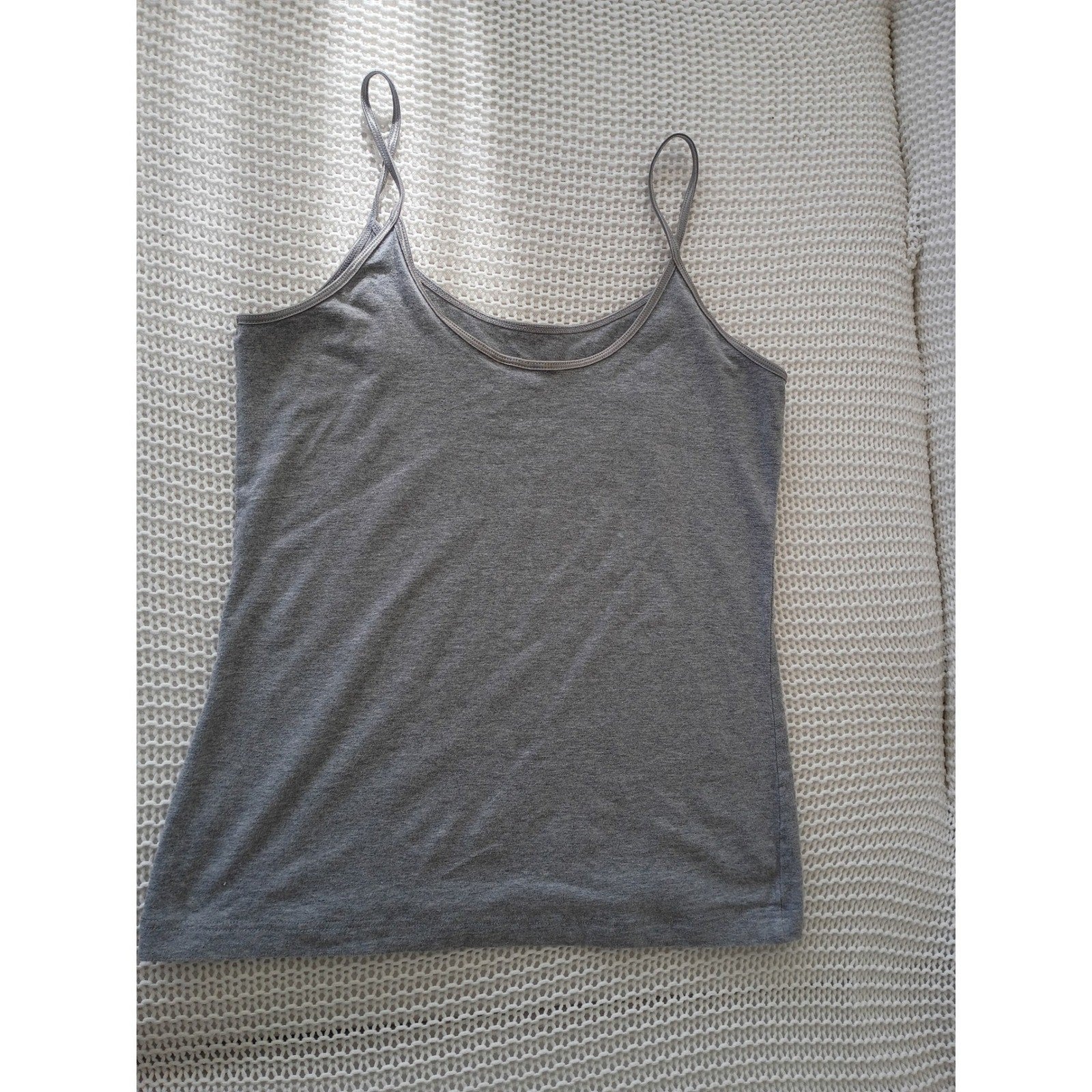 GAP Bundle White Ribbed Open Back Tie Top & Grey Camisole Cami Set S Capsule