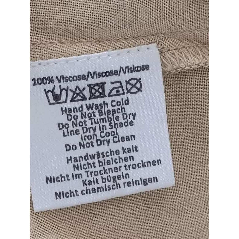NWT RHEA Tan Tiered Babydoll Mini Dress L/XL Oversized Boho Viscose Short Sleeve