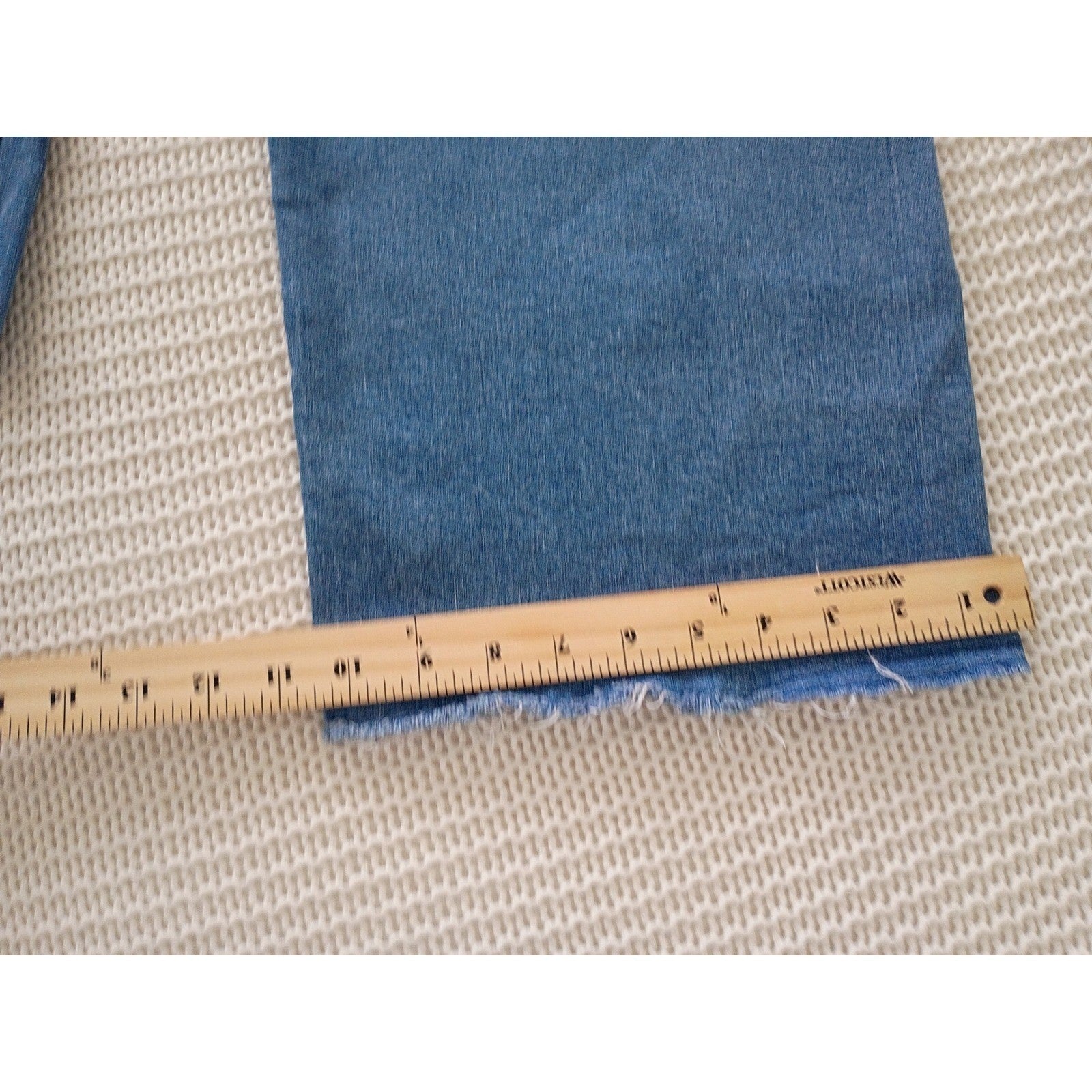 Zara High Super High Rise Wide Leg Jeans Blue Denim Frayed Hem Womens 24x28