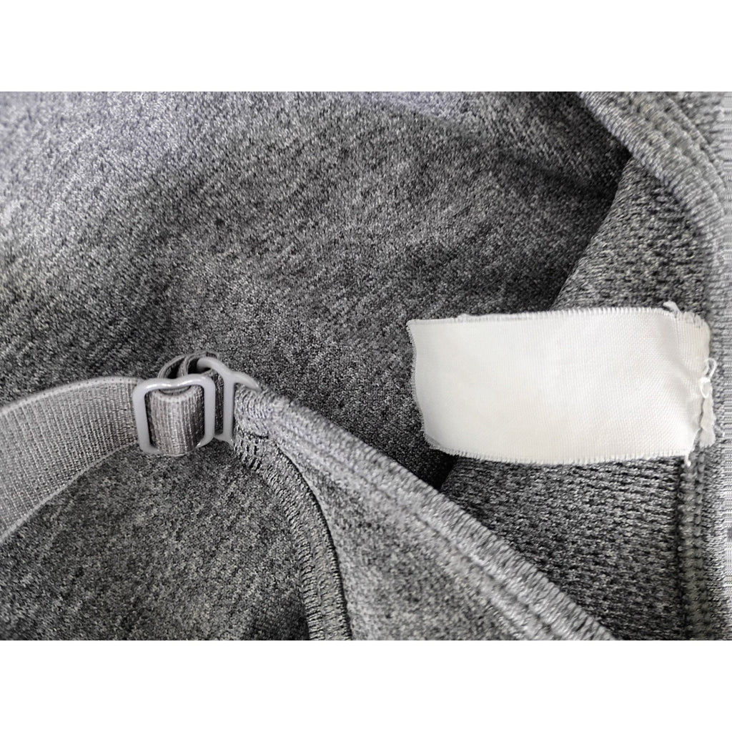 Puma Heather Grey Seamless Cross Back Sports Bra Logo Band Adjustable Small S