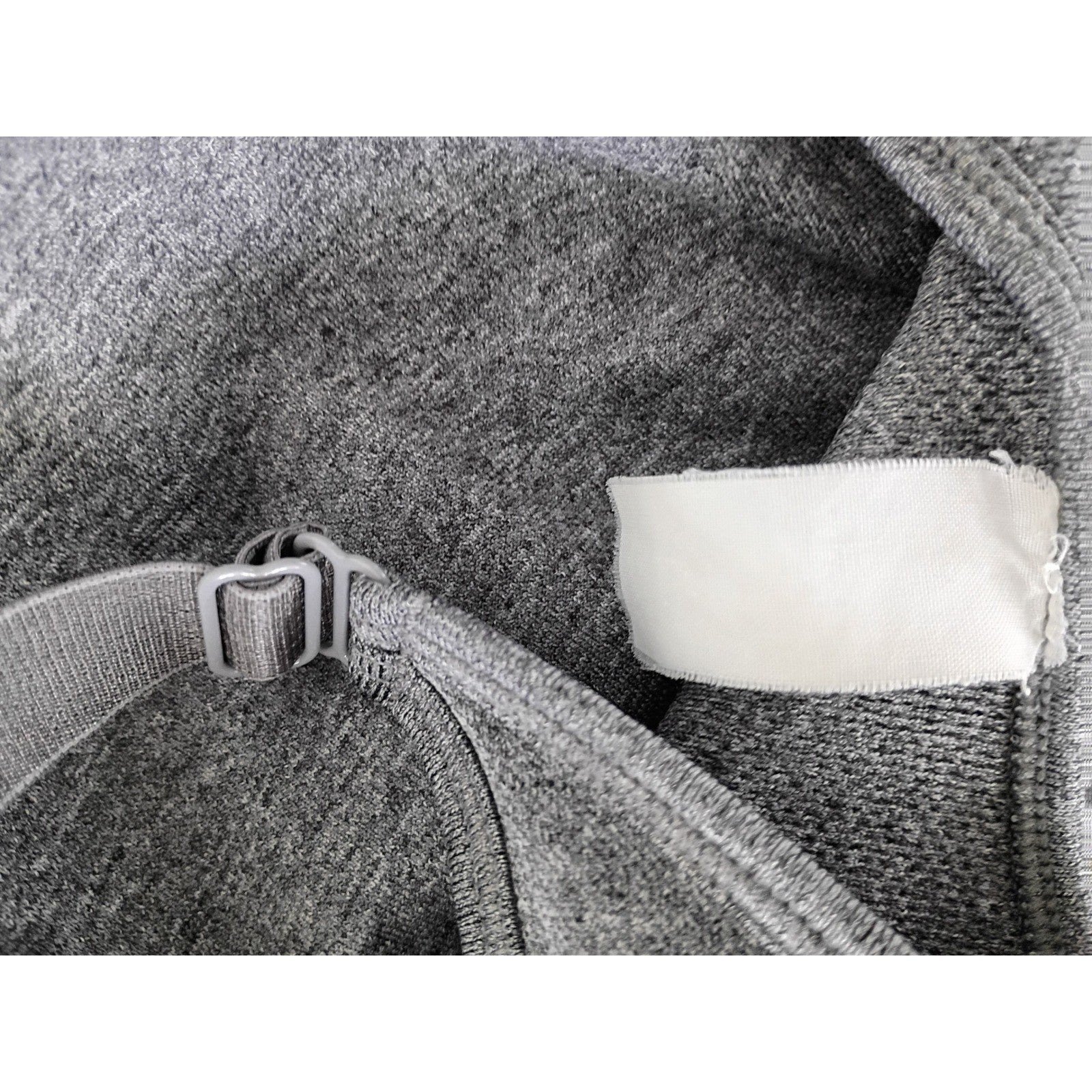 Puma Heather Grey Seamless Cross Back Sports Bra Logo Band Adjustable Small S