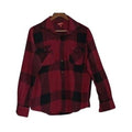 Arizona Jean Co 100% Cotton Flannel Shirt Buffalo Plaid Burgundy Blck Long Slv M