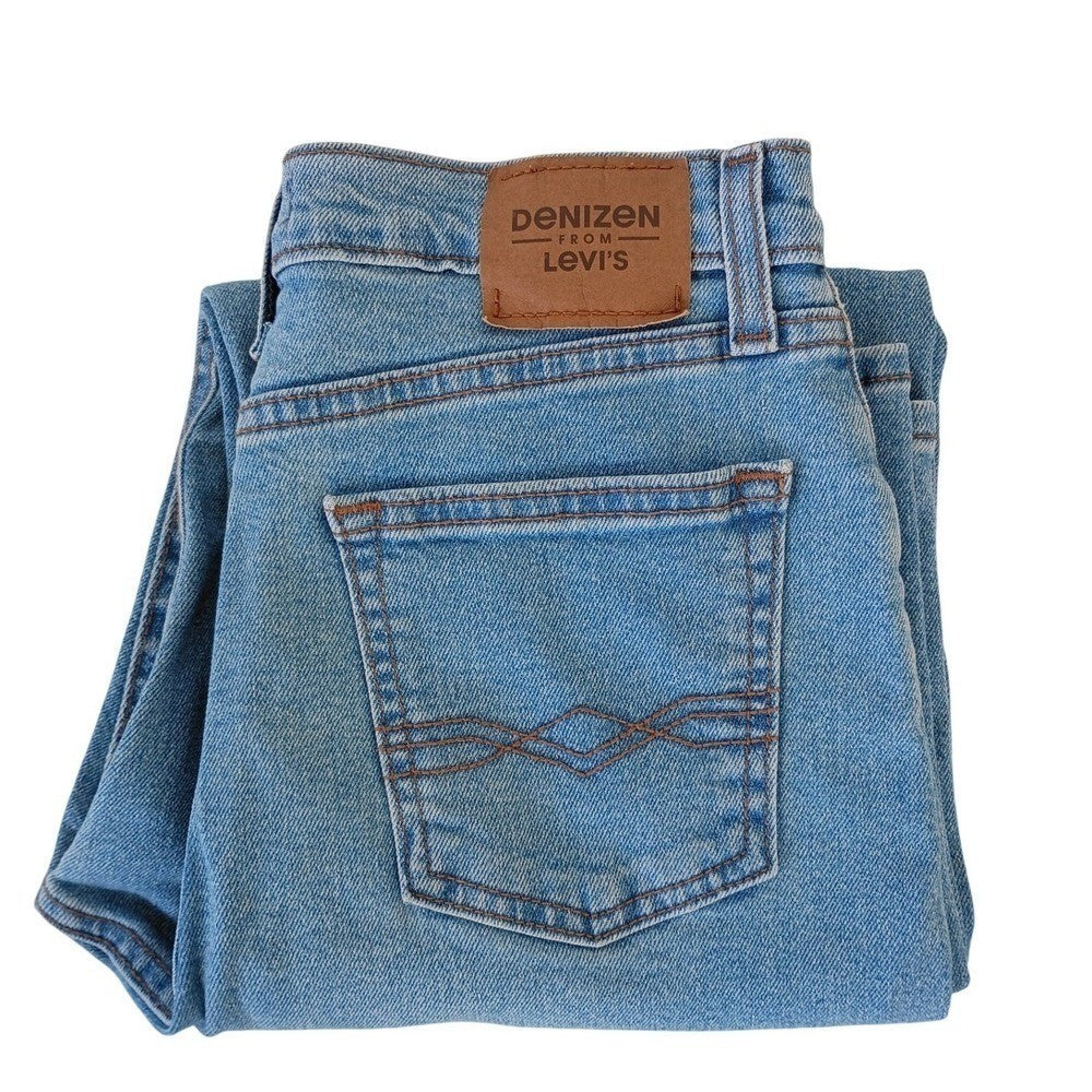 Levi's 501 Straight Leg Jeans Distressed Blue Wash Button Fly Women W25 L30