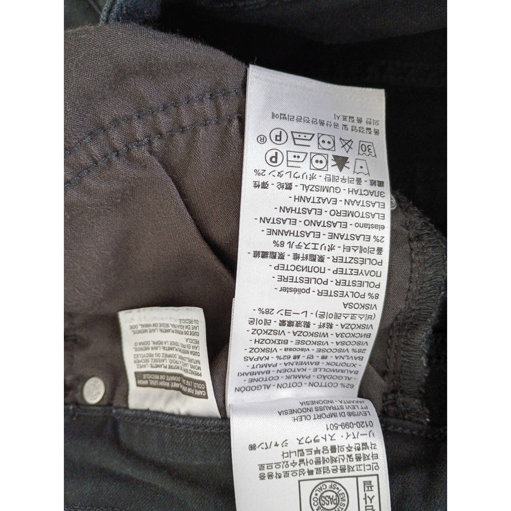 LEVI'S 721 High Rise Skinny Black Jeans 27x29 NWOT Distressed Cotton Viscose