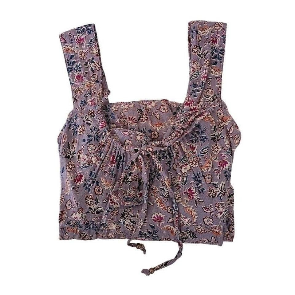 Coquette Lavender Floral Tie Front Mini Dress Cottagecore Tiered Summer Dress