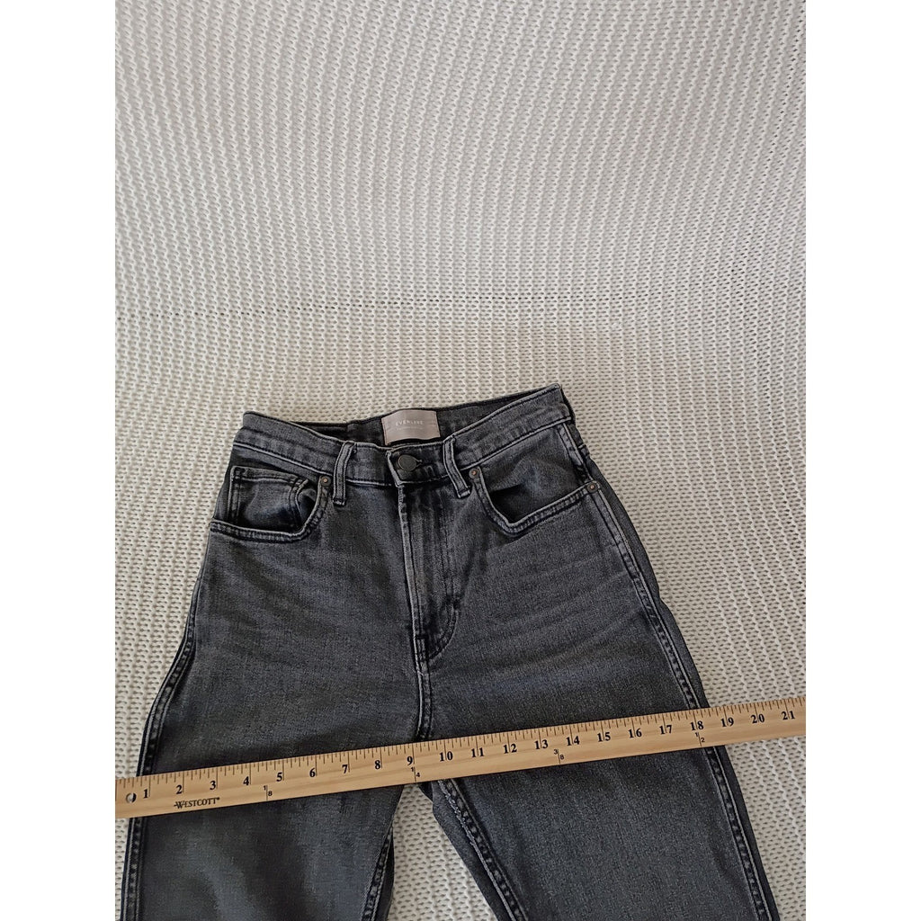 ZARA High Waisted Skinny Jeans Faded Black Denim 2 US 24x27 Sculpting
