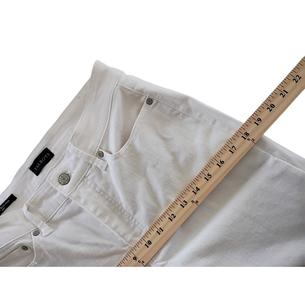 Talbots Womens -NWOT - Size 6 28x30 Curvy Barely Bootcut Jean White Denim Pants