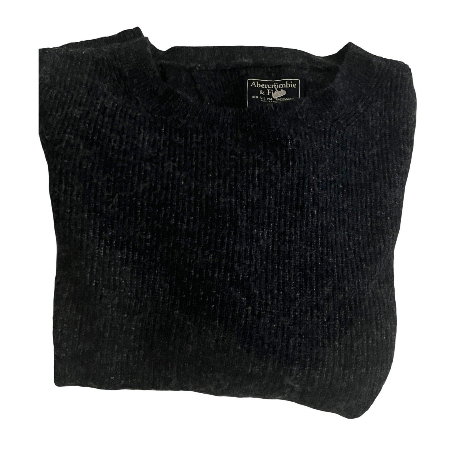 Abercrombie Fitch NWOT Wool Mohair Dark Gray Knit Sweater Pullover Long Sleeve S