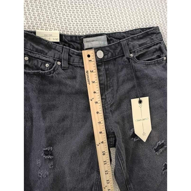 Banjara NWT Y2K Studded Embellished Distressed Raw Hem Jeans 27x28 Rocker Chic