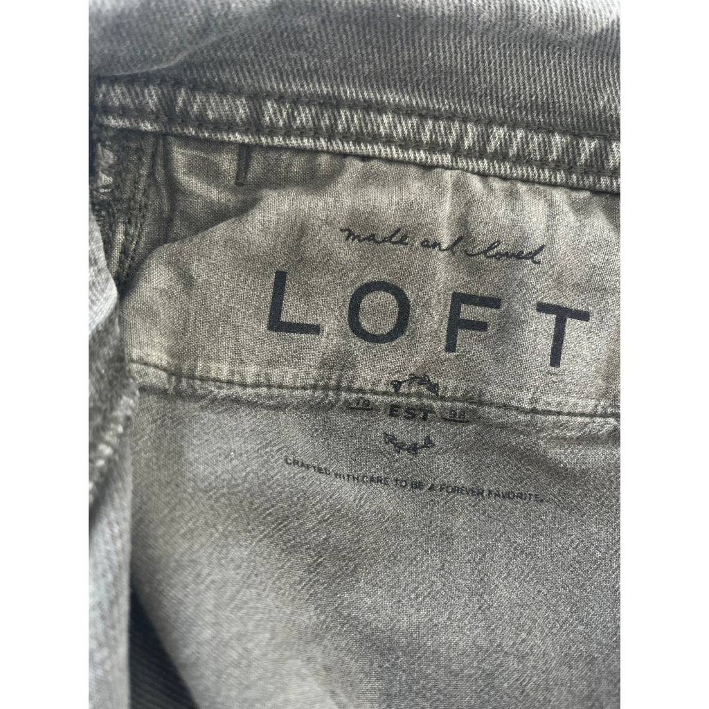 LOFT High Waisted Slim Wide Leg Olive Green Denim Jeans 8/29x28 $98