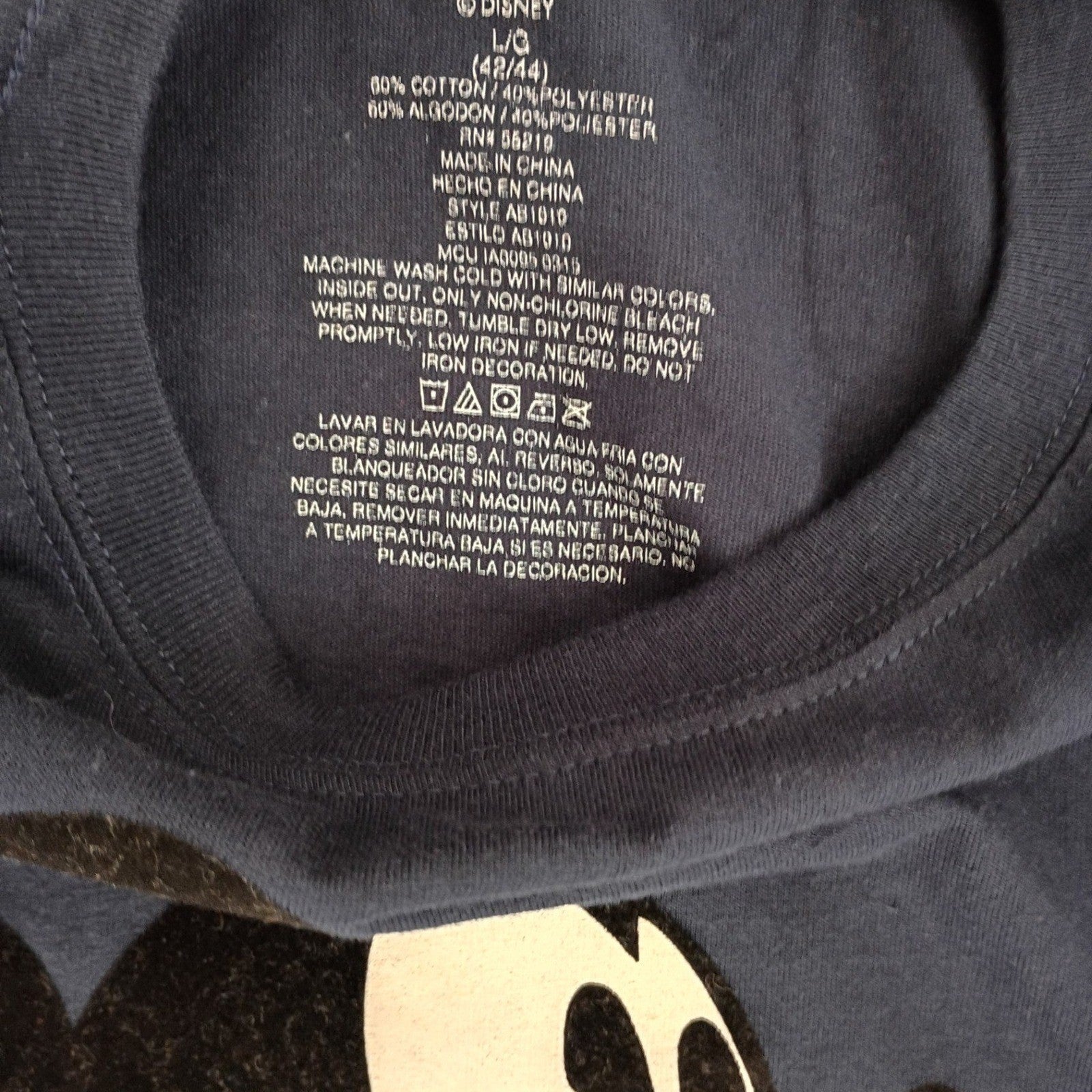 Disney Mickey NWT Mouse Florida Cotton Graphic T-Shirt Navy Blue Mens L 42/44