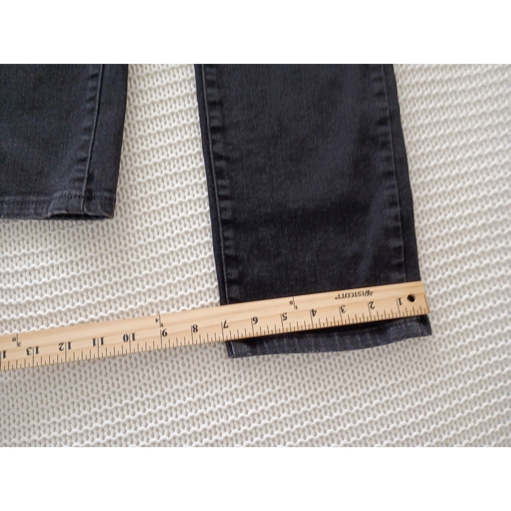 NYDJ Marilyn Straight Leg Jeans Faded Black Lift Tuck Technology 26x28 High Rise