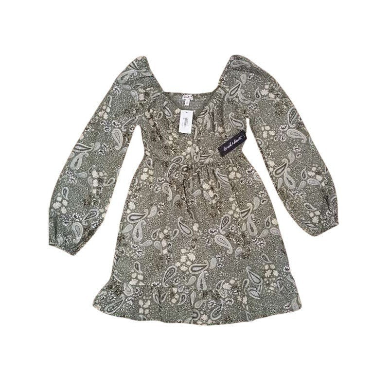 Derek Heart NWT Lichen Green Paisley Smocked Mini Dress S Small Boho Cottagecore