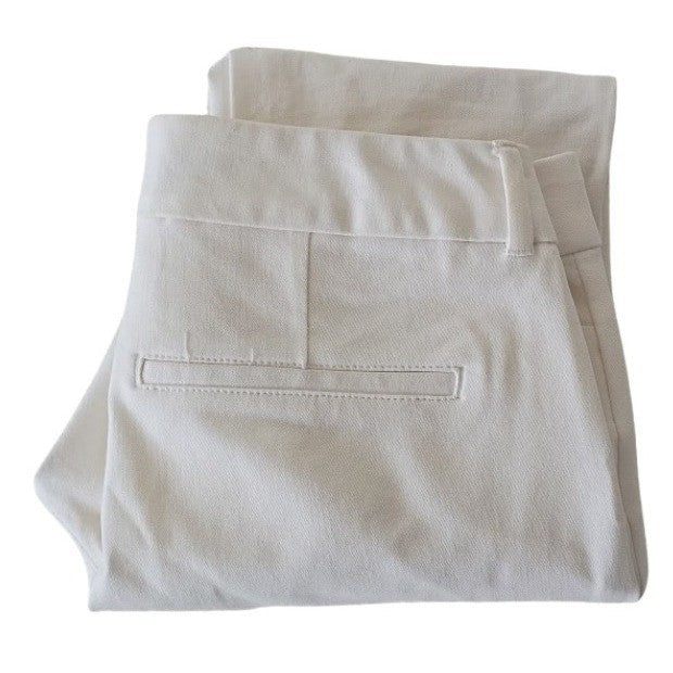 TALBOTS White Stretch Straight Leg Ankle Pants 10 30x27 Retro-Chic