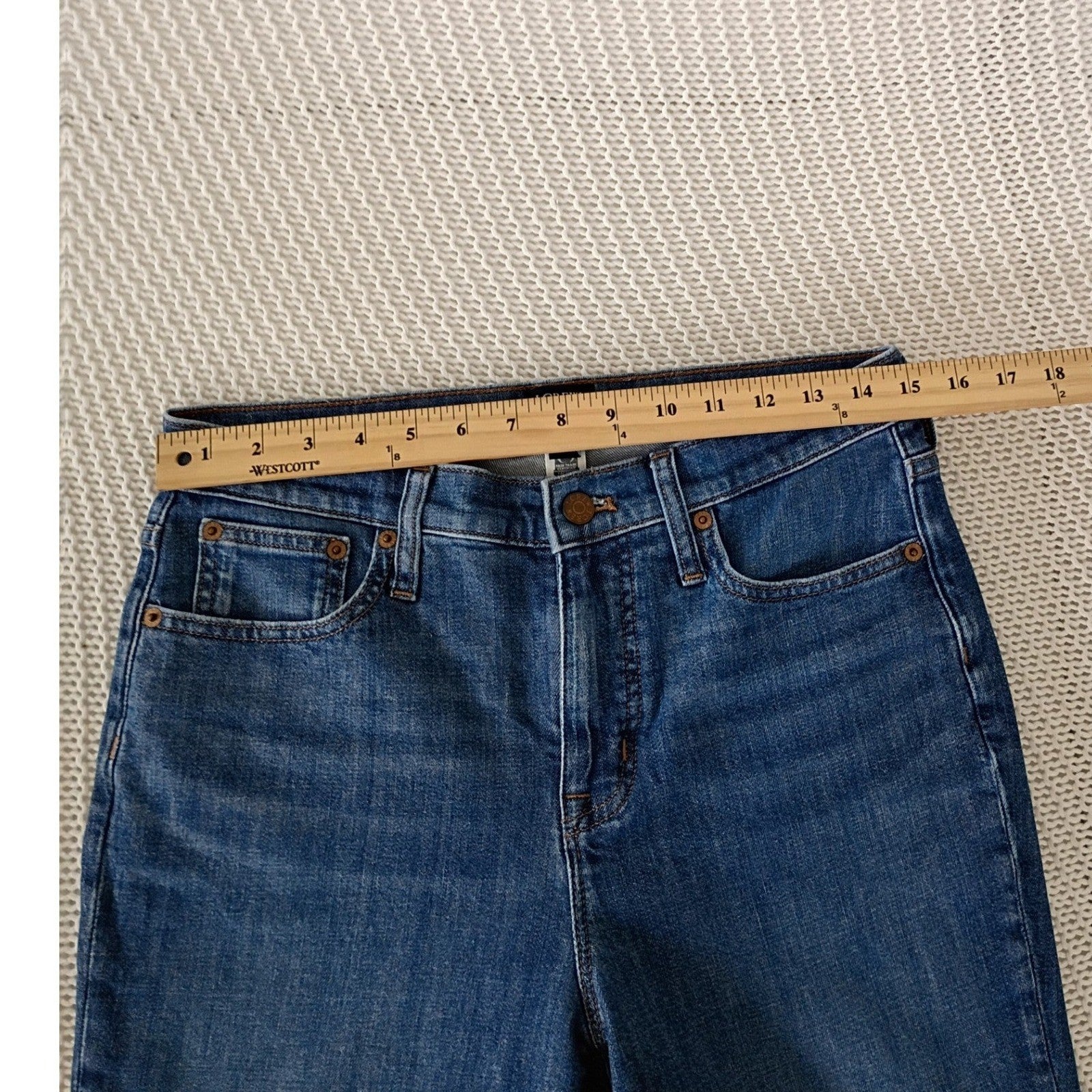 J.Crew Re-Imagined High Rise Skinny Jeans Medium Wash Blue 28Tx30 Tall Denim