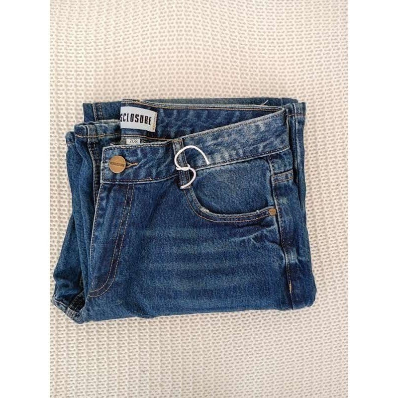 Disclosure High Rise Wide Leg Jeans 31x30 Medium Wash Blue Denim NWOT