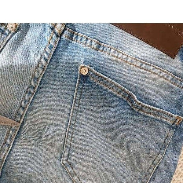 Zara Vintage Fade Slim Straight Jeans Mens 26x27 Distressed Denim
