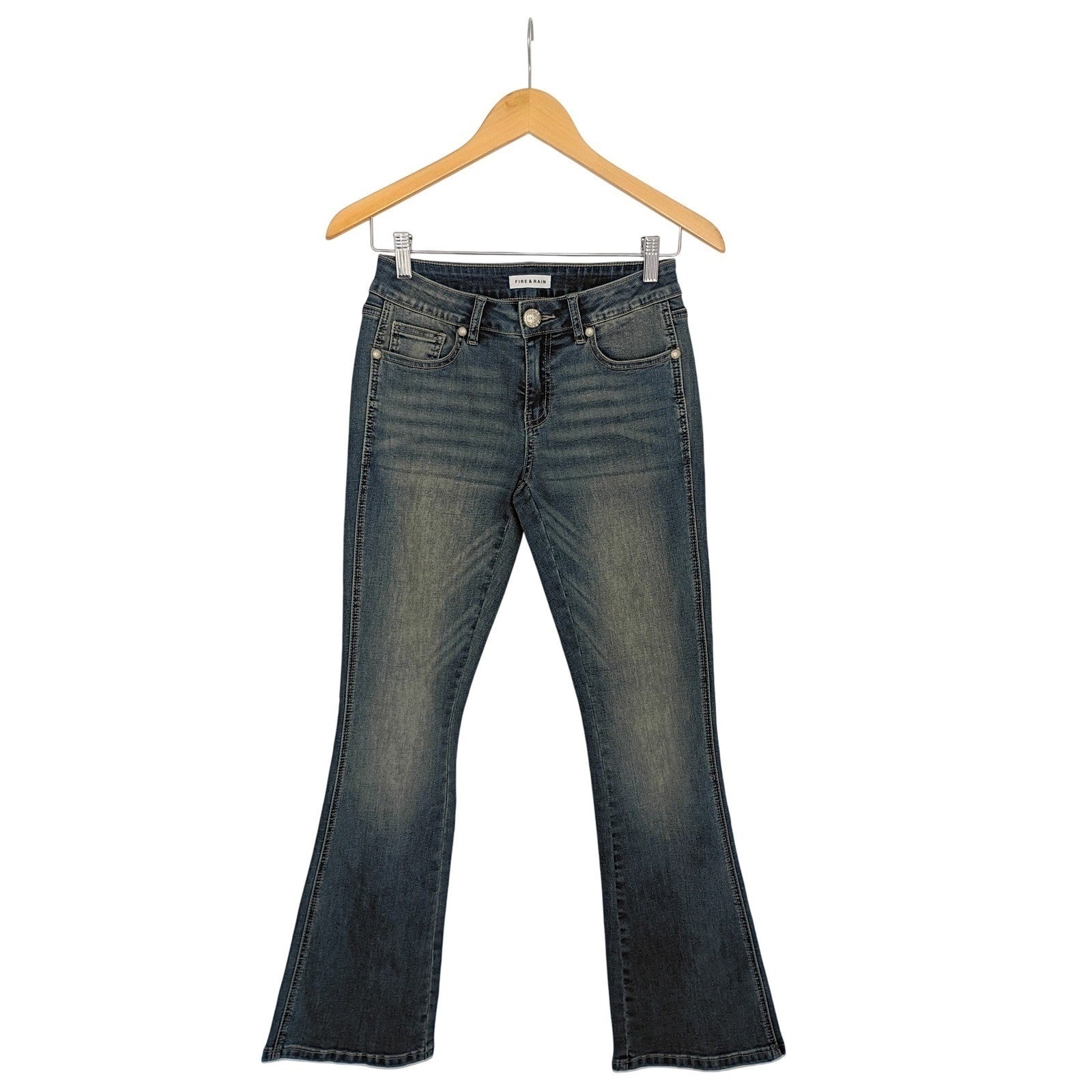 FIRE & RAIN Embellished Bootcut Jeans Medium Wash Size 7