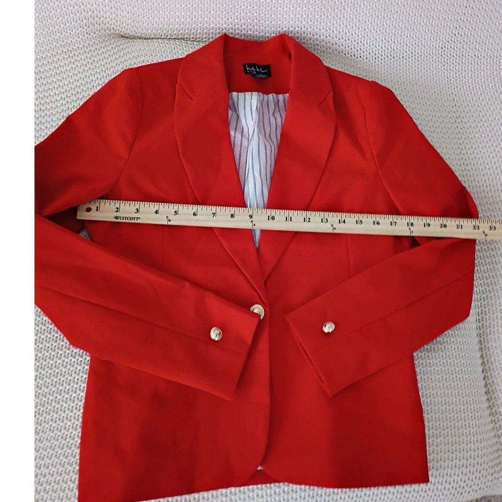 Nicole Miller New York Red Button Tailored Blazer Jacket Size S-NWOT $118
