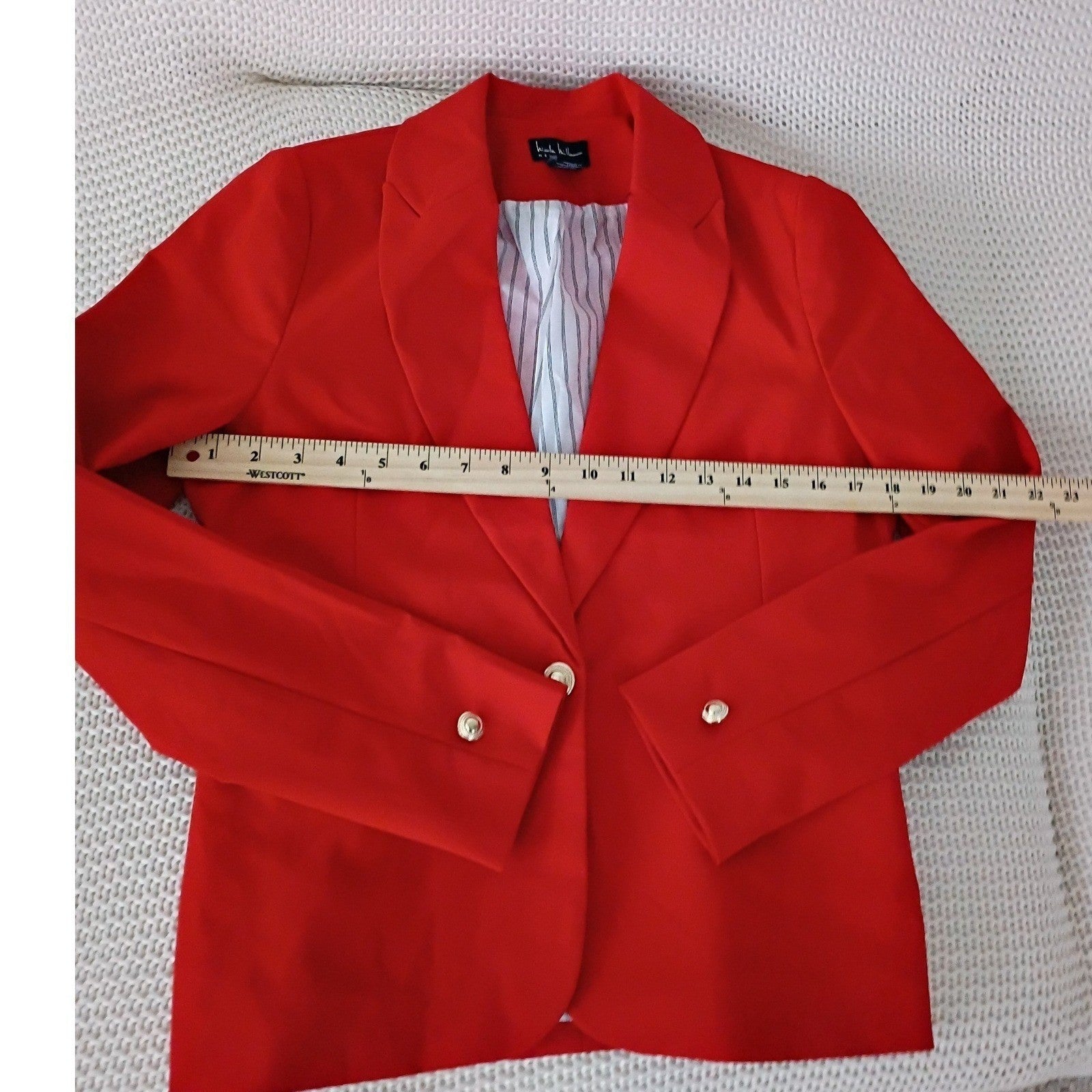 Nicole Miller New York Red Button Tailored Blazer Jacket Size S-NWOT $118