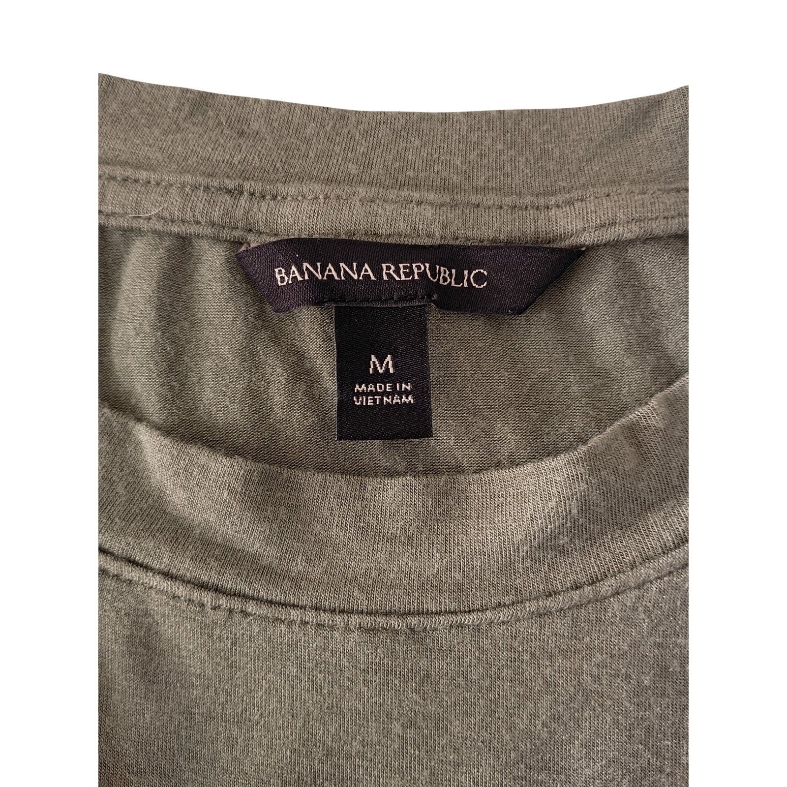 Banana Republic Olive Green Long Sleeve Crew Neck Modal Blend Top Size M
