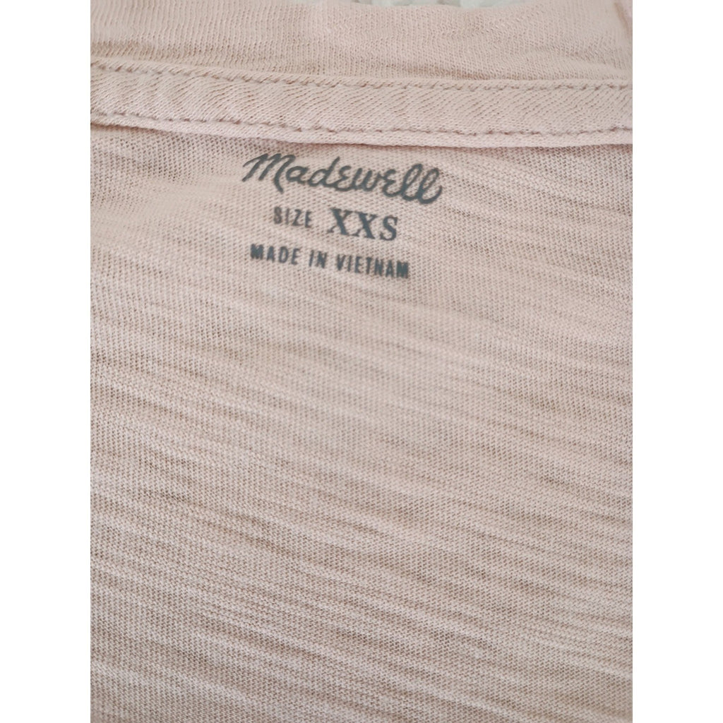 Madewell Coral Pink Slub 100% Cotton Pocket Tee Minimalist Coastal NWOT Small